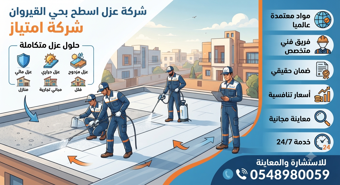 شركة عزل اسطح بحي القيروان